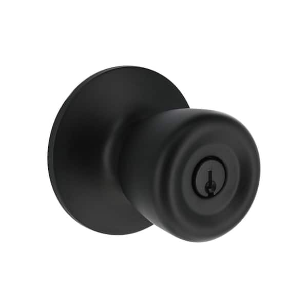 Defiant Bell Matte Black Keyed Entry Door Knob 32TRX900B - The Home Depot