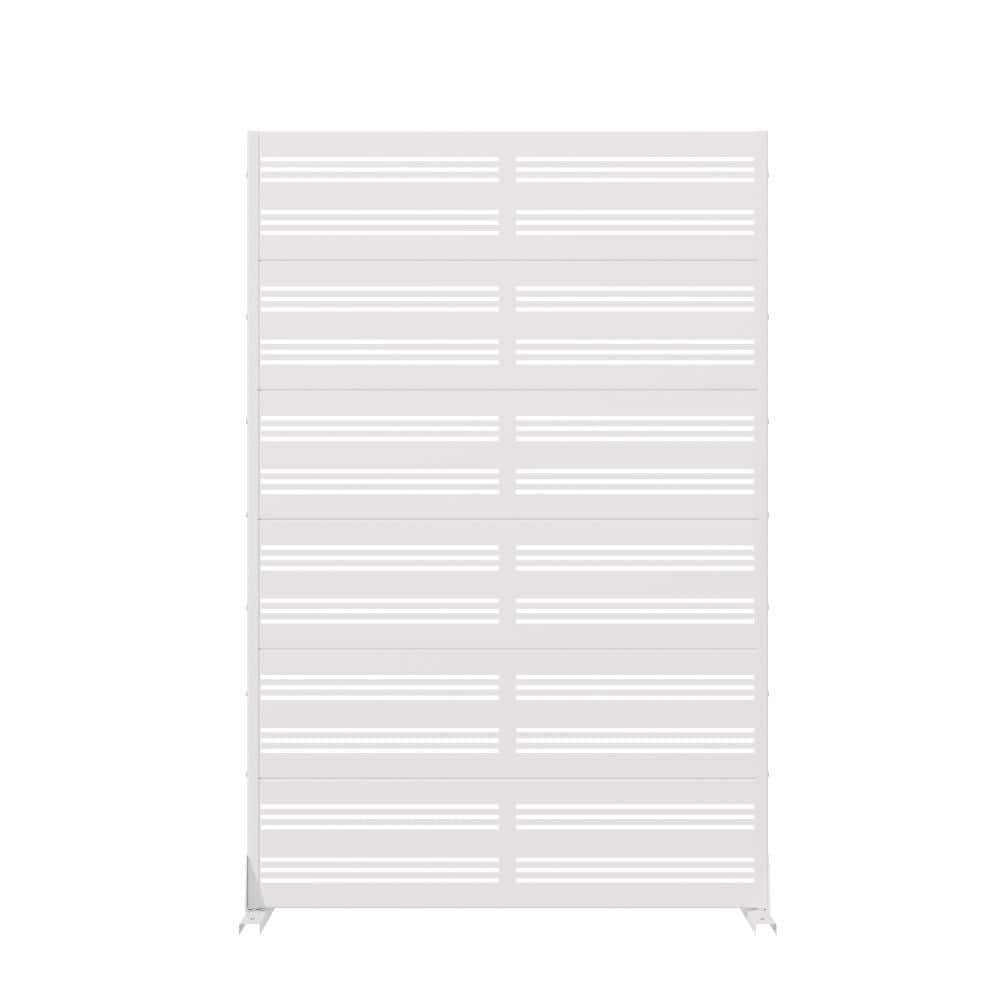 72 in. x 47 in. White Metal Wall Sculptures Garden Fence Privacy Screen Garden Screen Panels for Patio Fence price history on PriceWatchPro