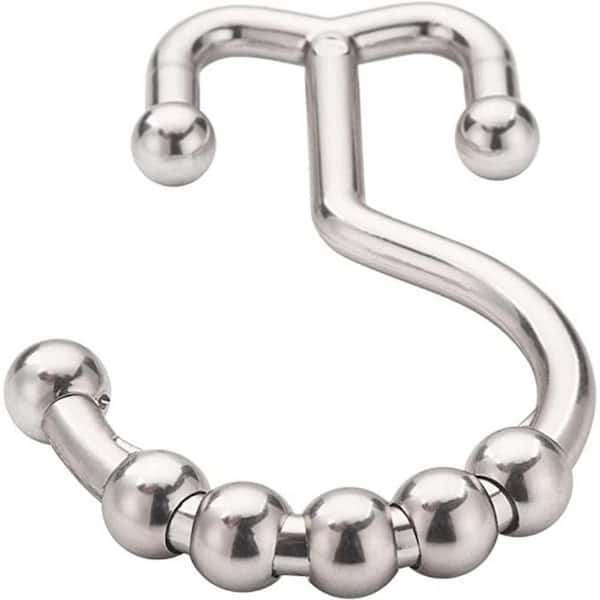 Dyiom Shower Curtain Hooks Rings, Durable Metal Double Glide