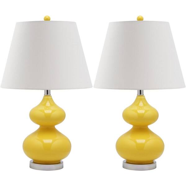 Yellow Double Gourd Glass Table Lamp, Eva Colored Glass Table Lamp