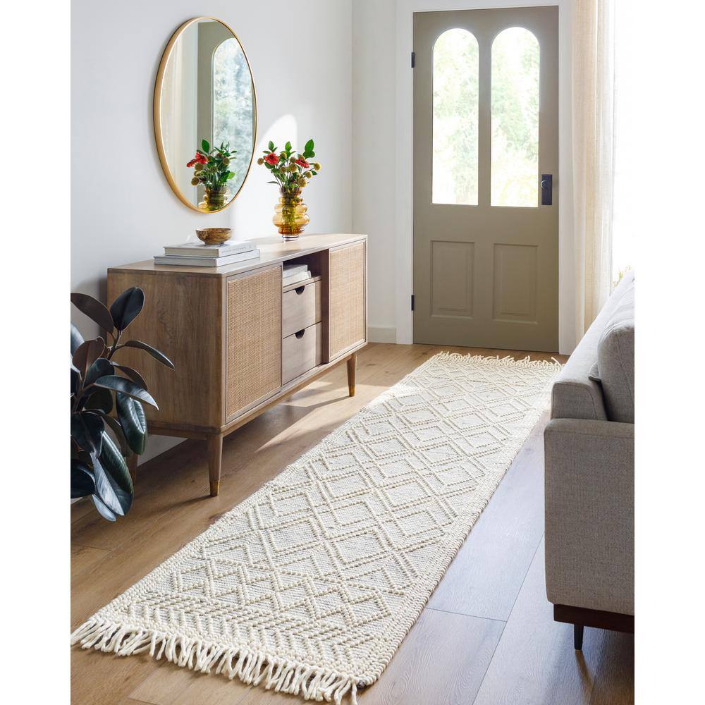 Staveley Ivory Flat Woven Wool 8' x 10' Area Rug