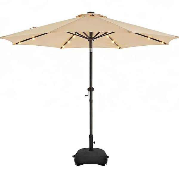 Best Choice Products 10 ft. Market Solar LED Lighted Tilt Patio Umbrella with UV-Resistant Fabric in Tan SKY3297 - The Home Depot Best Choice Products 10 ft. Market Solar LED Lighted Tilt Patio Umbrella with UV-Resistant Fabric in Tan SKY3297 - The Home Depot