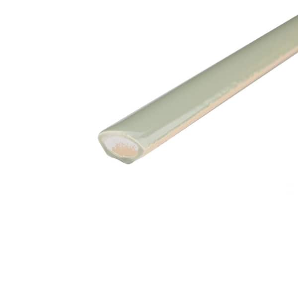 Chester Demi-Bullnose Sage 1/2 in. x 12 in. Glossy Ceramic Wall Tile Trim
