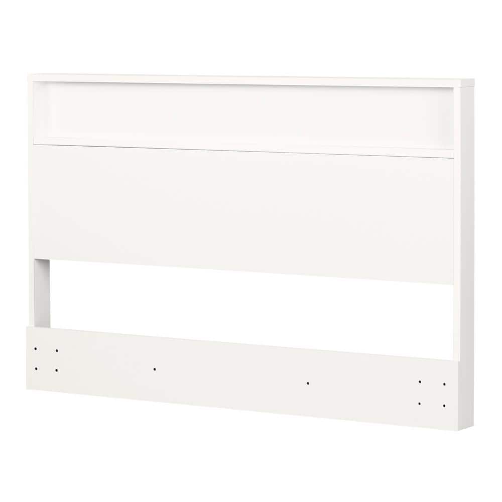 Full White Laminated Particleboard Headboard with Shelf