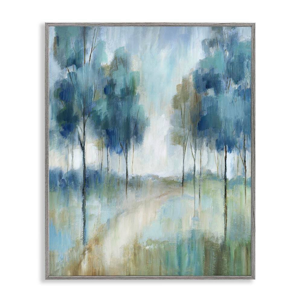 Abstract Blue Woodland Path Trees by Nan Gray Framed Giclee Art Print Nature 16 in. x 20 in. price history on PriceWatchPro