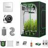 VIVOSUN 4 ft. x 4 ft. Mylar Hydroponic Grow Tent Complete System with VS1000 LED Grow Light, 6in. Ventilation System Combo 304113-44Tentkit