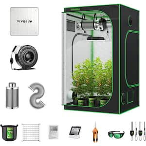 4 ft. x 4 ft. Mylar Hydroponic Grow Tent Complete System with VS1000 LED Grow Light, 6in. Ventilation System Combo