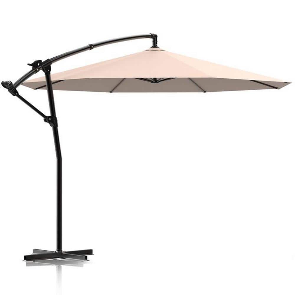 10 ft. Aluminum Cantilever Luxurious and Practical Patio Umbrella in Khaki