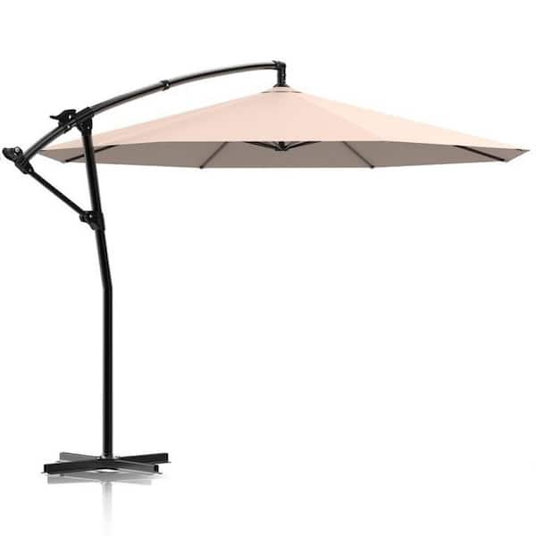 Unbranded 10 ft. Aluminum Cantilever Luxurious and Practical Patio Umbrella in Khaki