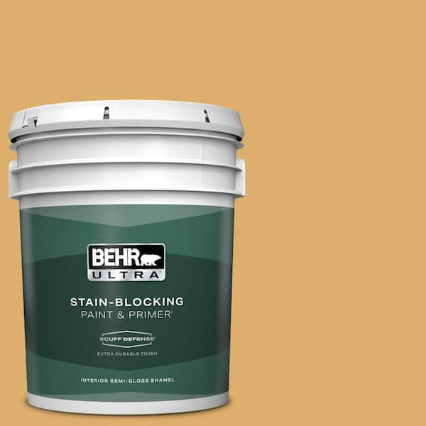 BEHR ULTRA 5 gal. #320D-5 Sweet Maple Extra Durable Semi-Gloss Enamel Interior Paint & Primer