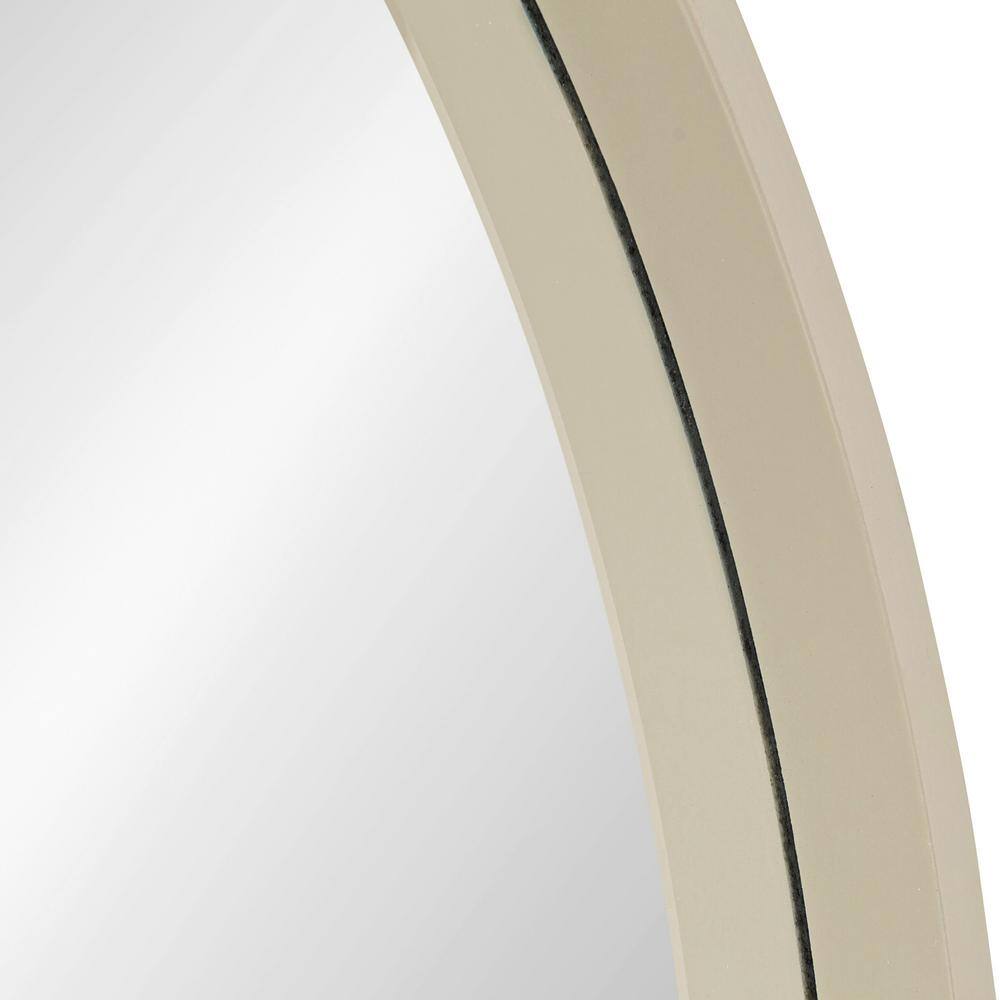 Travis 24" Round Natural Wood Accent Wall Mirror