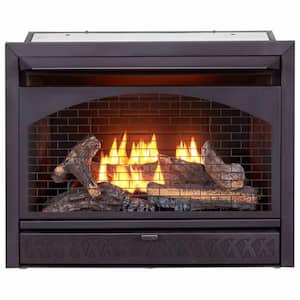 26,000 BTU Vent Free Dual Fuel Propane and Natural Gas Indoor Fireplace Insert with T-Stat Control