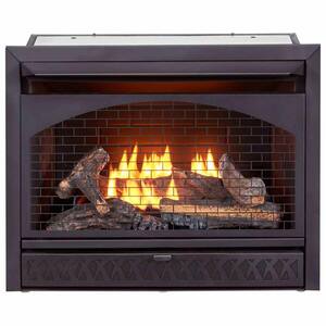 26,000 BTU Vent Free Dual Fuel Propane and Natural Gas Indoor Fireplace Insert with T-Stat Control
