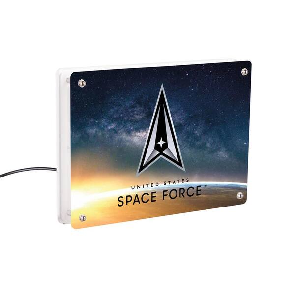 Evergreen US Space Force Military Multicolor Rectangle Desklite LED Decor