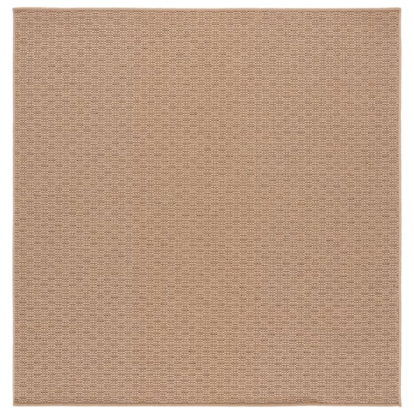 Atrium Sisal Beige 7 ft. x 7 ft. Modern Solid Indoor/Outdoor Square Area Rug