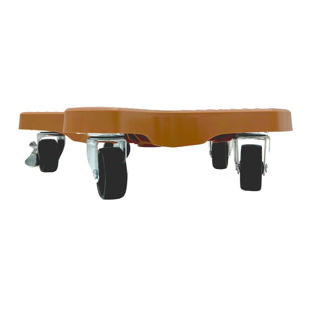 Terracotta Hexagon UV Resistant Plastic Plant Caddy with Wheels