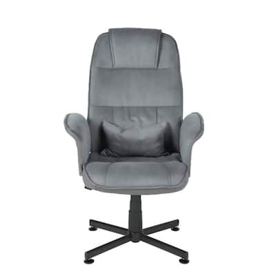 Gray Fabric Upholstered Swivel Office Chair with Arms