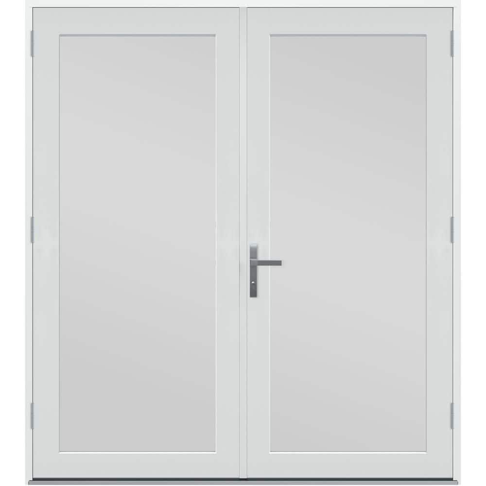 60 in. x 80 in. F4500 Left-Hand/Outswing Primed Fiberglass French Patio Door with Low-E Impact Glass and Nickel Handle price history on PriceWatchPro
