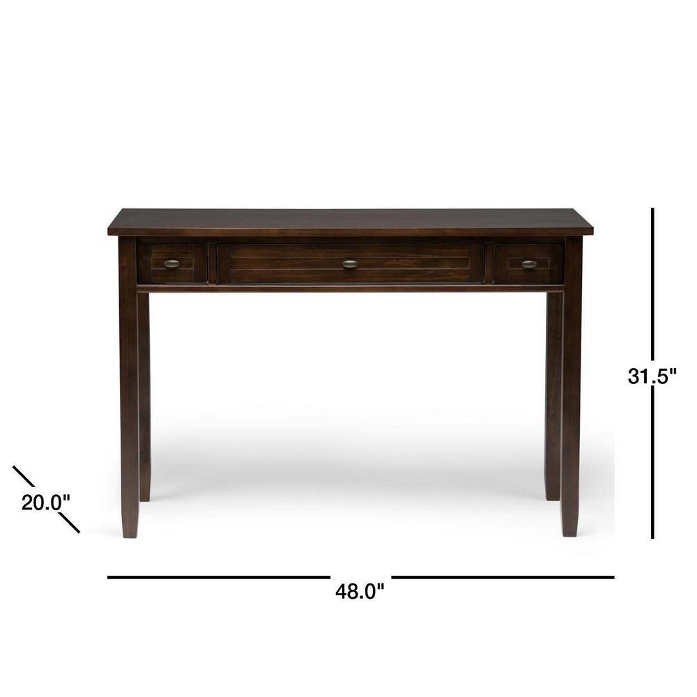 Tobacco Brown Solid Wood Writing Desk with Keyboard Tray