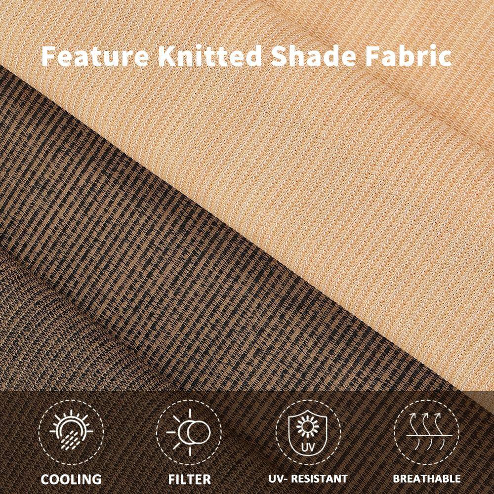 Mocha 6' x 6' Cordless Roll-Up Outdoor Shade Cloth with UV Protection