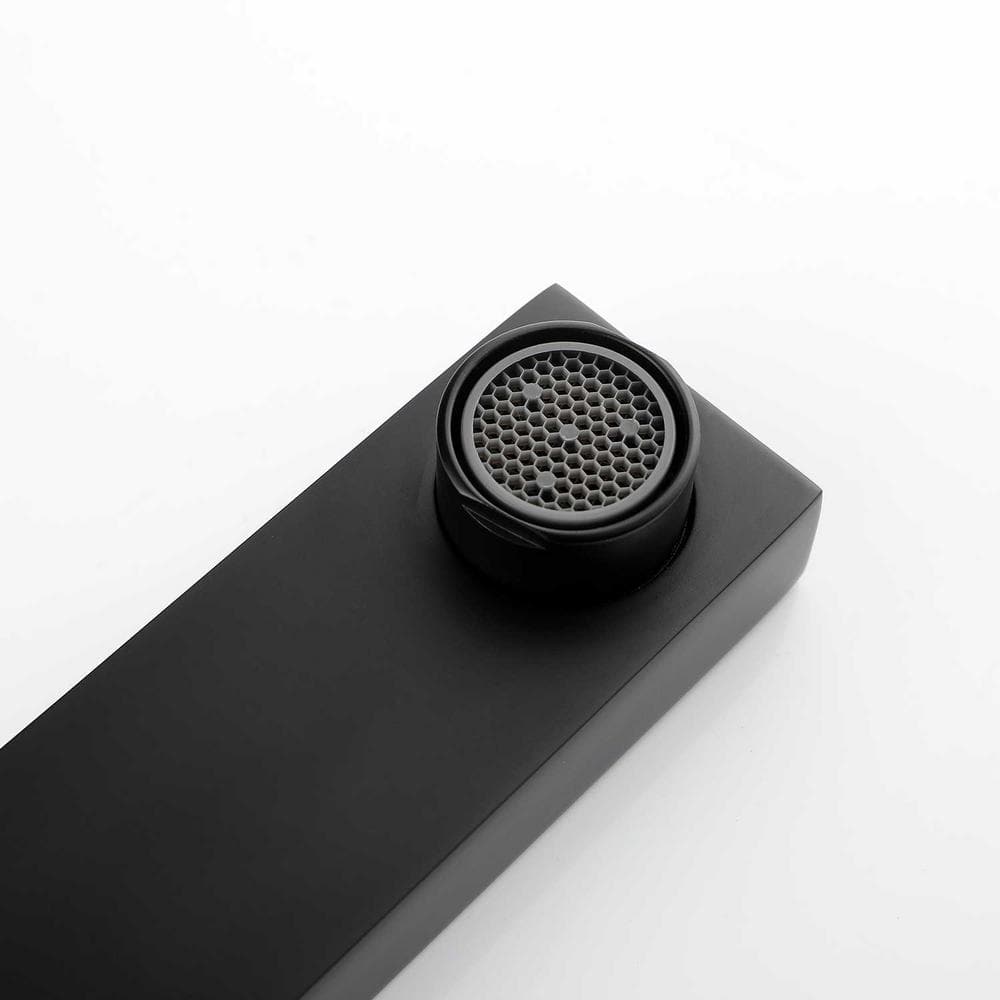 Matte Black Brass Floor-Mounted Freestanding Tub Filler