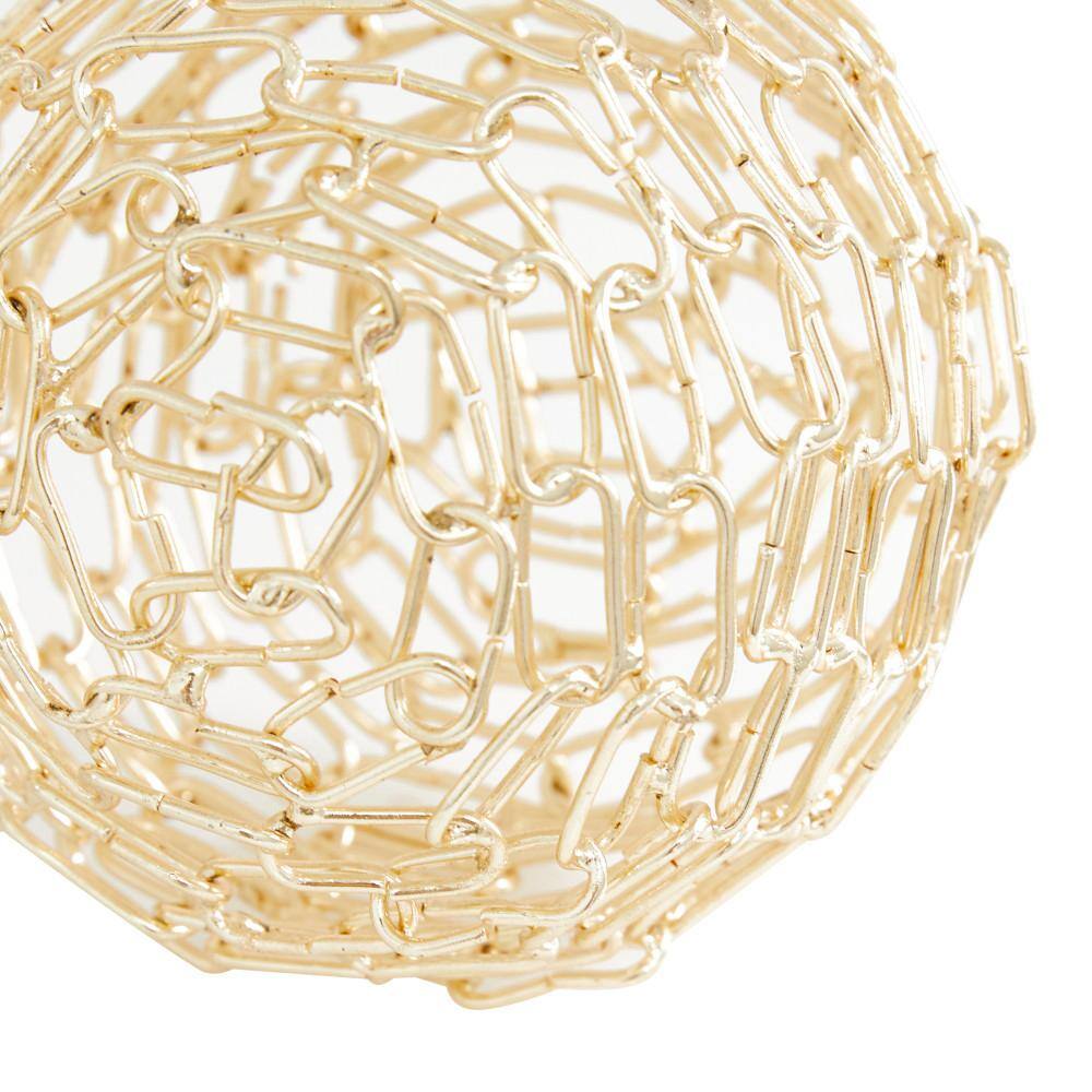 Gold Contemporary Geometric Metal Sculpture Set of 3