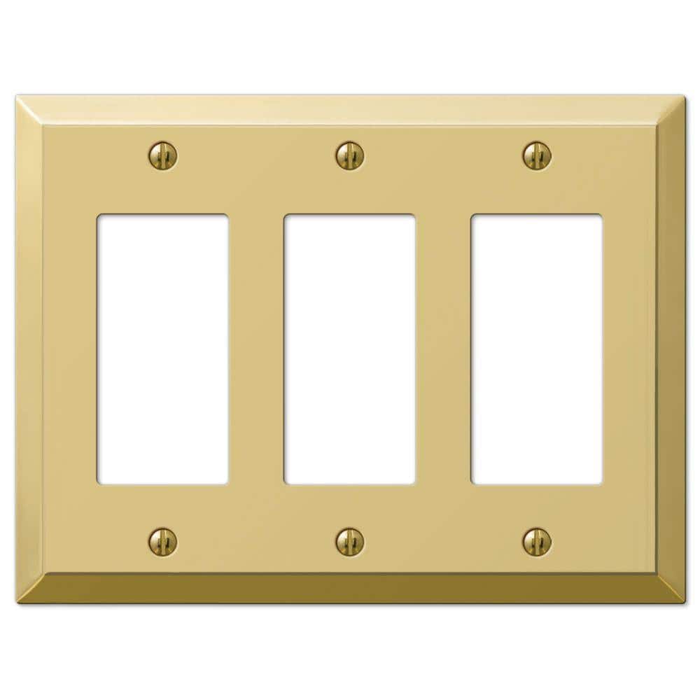 Metallic 3 Gang Rocker Steel Wall Plate - Polished Brass price history on PriceWatchPro