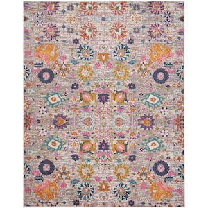 Passion Silver 9 ft. x 12 ft. Floral Transitional Area Rug