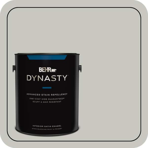 BEHR DYNASTY 1 gal. #N360-2 Silver Marlin Satin Enamel Interior Stain-Blocking Paint and Primer