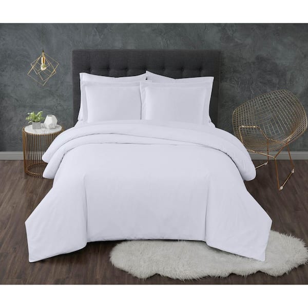 TRULY CALM Antimicrobial 2-Piece White Twin/Twin XL Duvet Set