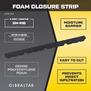 3 ft. Outside Closure Strip Foam SM-Rib Roof Accessory in Black (4-Pack)