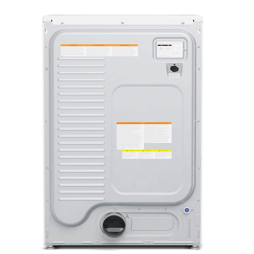 8 Cubic Feet White Electric Stackable Dryer with Steam and Sensor Dry