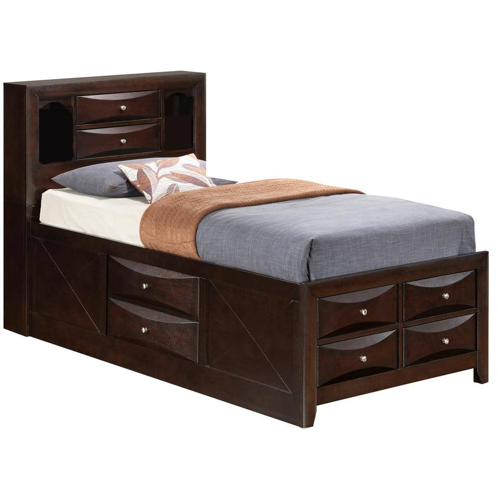 AndMakers Marilla Cappuccino Twin Panel Beds PF-G1525G-TSB3 - The Home ...