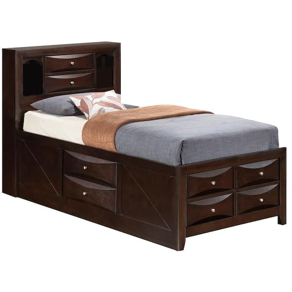 AndMakers Marilla Cappuccino Twin Panel Beds