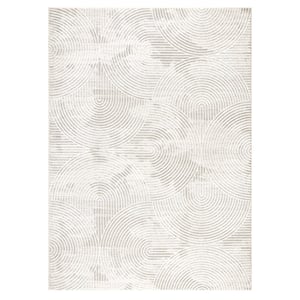 Luxe Maya Soft Arches Ivory Greige 8 ft. x 10 ft. Area Rug