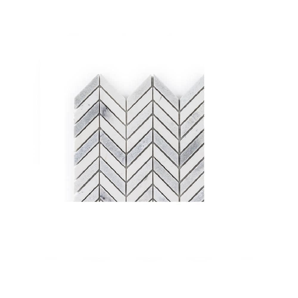 Take Home Tile Sample - Jetwing White/Grey 2-7/8 in. x 6 in. Chevron Polished White/Grey Marble Mosaic price history on PriceWatchPro
