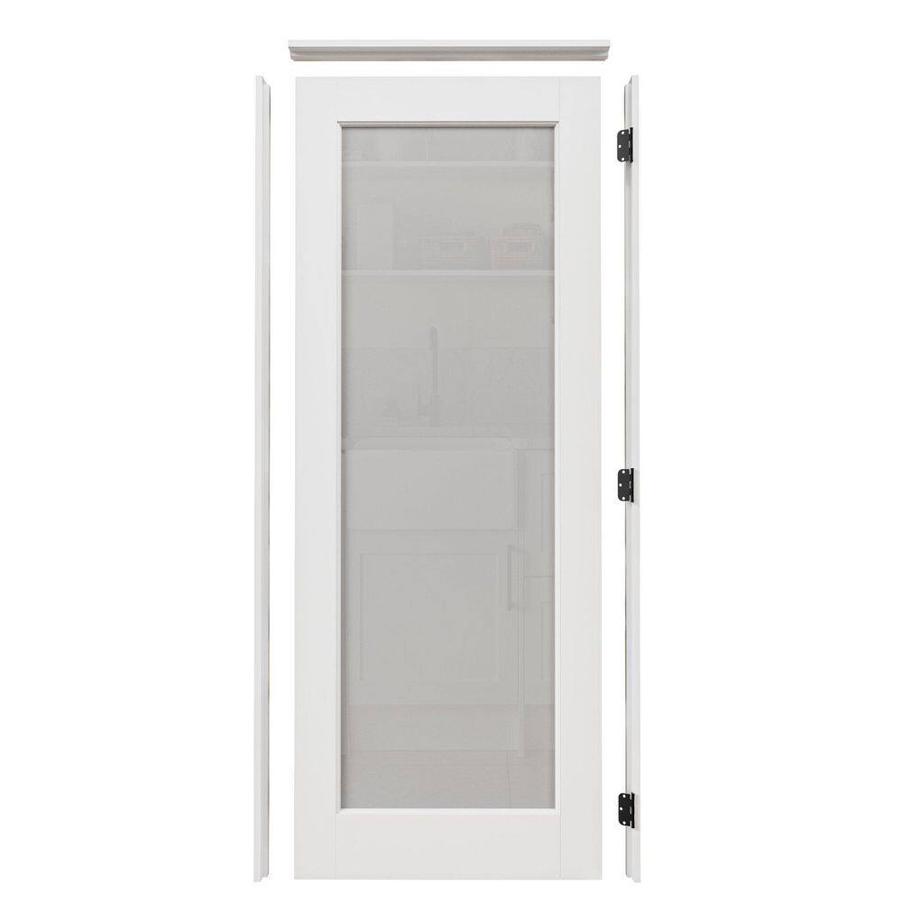32 in. x 80 in. 1-Lite Frosted Glass Left White Solid Core Glass Single Prehung Interior Door plus Quick Assemble Jamb price history on PriceWatchPro