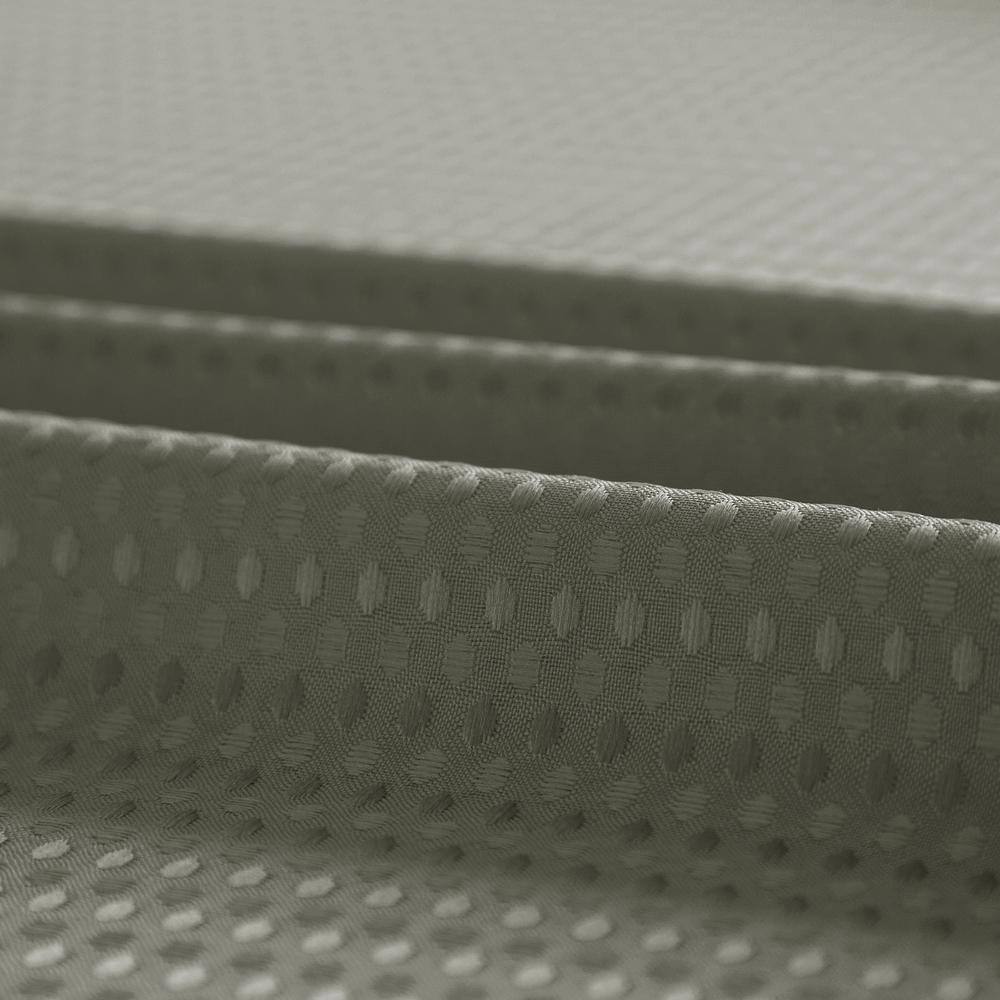 Gray Waffle Weave Fabric Shower Curtain with Detachable Liner