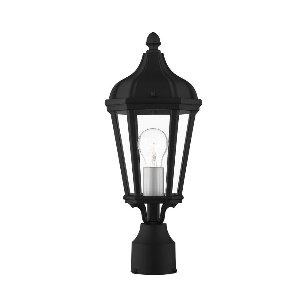 Morgan 1 Light Textured Black Outdoor Post Top Lantern
