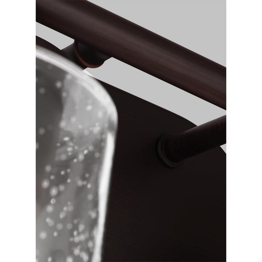 Oslo Bronze 2-Light Vanity Fixture with Clear Seeded Glass