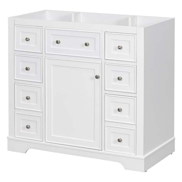 Grant 35.60 in. W x 17.90 in. D Bath Vanity Cabinet without Top in White, including Drawers and Adjustable Shelf