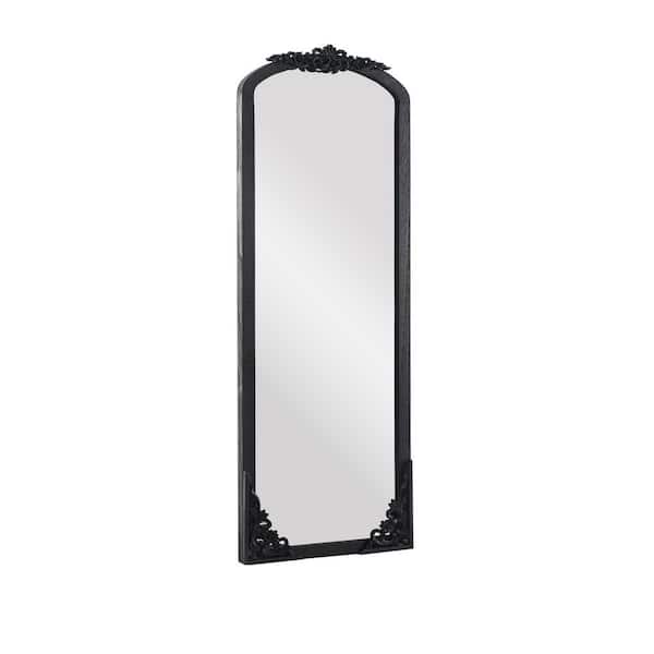 Lirago Rustic Arched 21 in. W x 64 in. H Solid Wood Framed DIY Carved Full Length Mirror