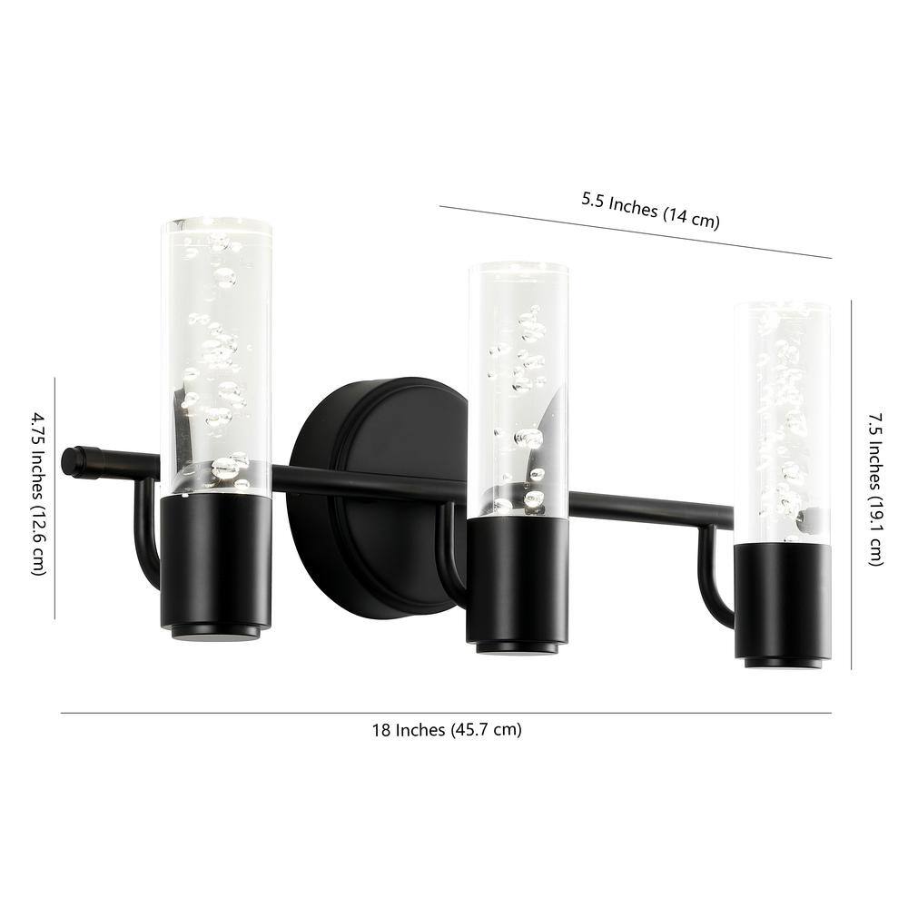 Bolha Satin Bronze 18" Minimalistic Cylinder Vanity Light with LED