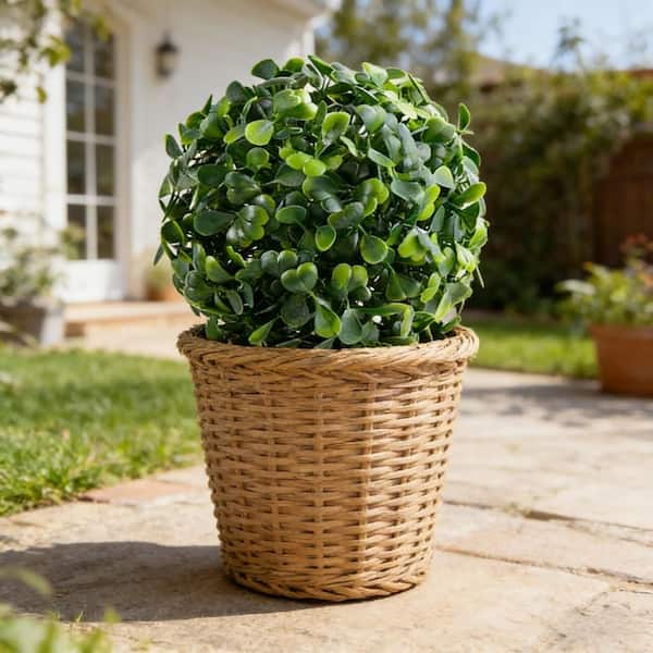 0.4 ft. Artificial Plant Topiary Ball Boxwood Decor Ball for Wedding,Home,Office Indoor Thanksgiving Decorative Ball 1PC