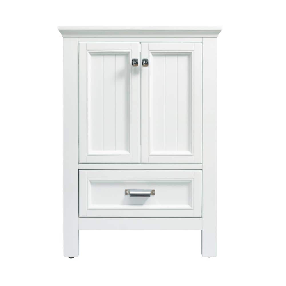 Brantley 24 Inch White Painted Bathroom Vanity with Chrome Hardware