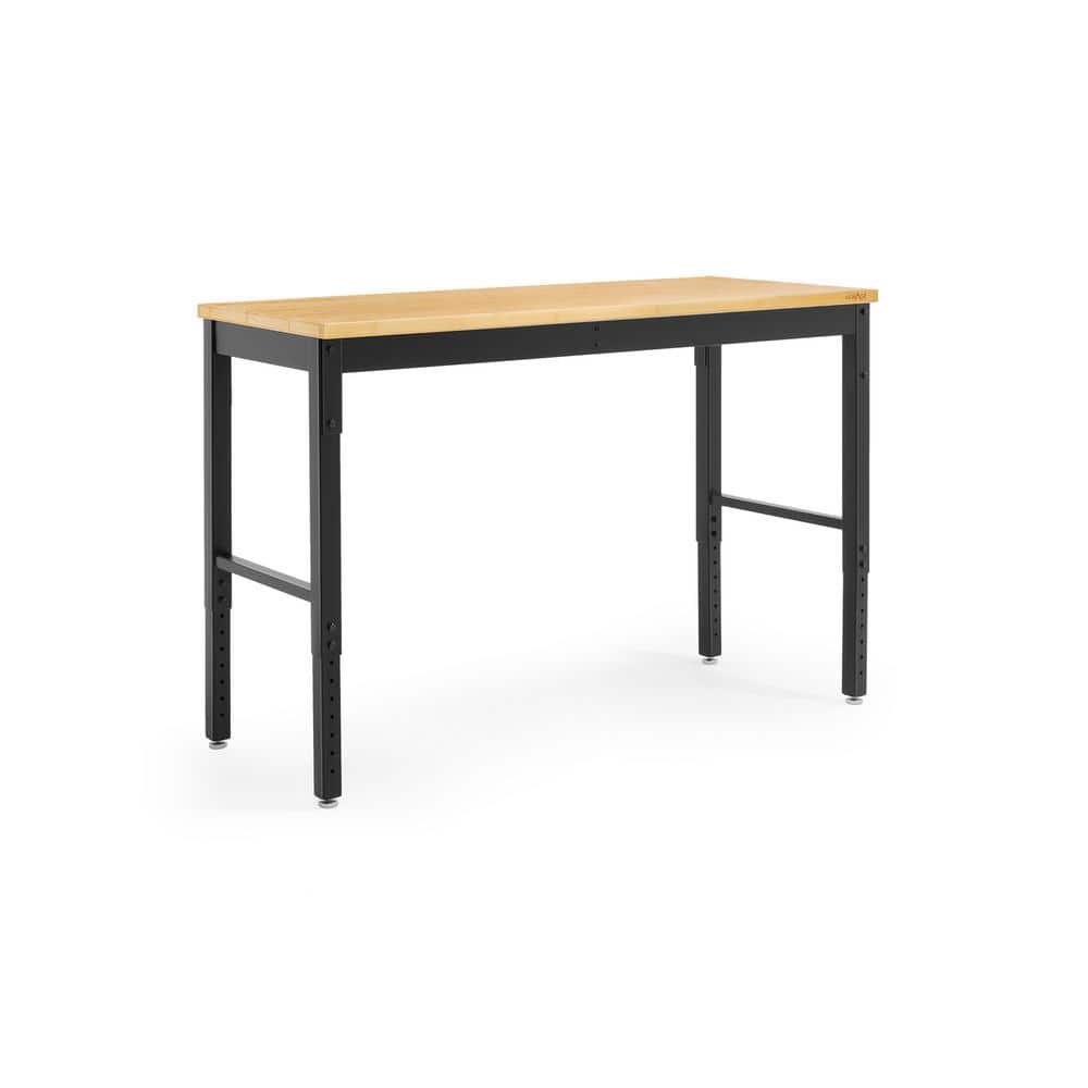 Pro Series 56" Adjustable Steel and Bamboo Workbench in Black
