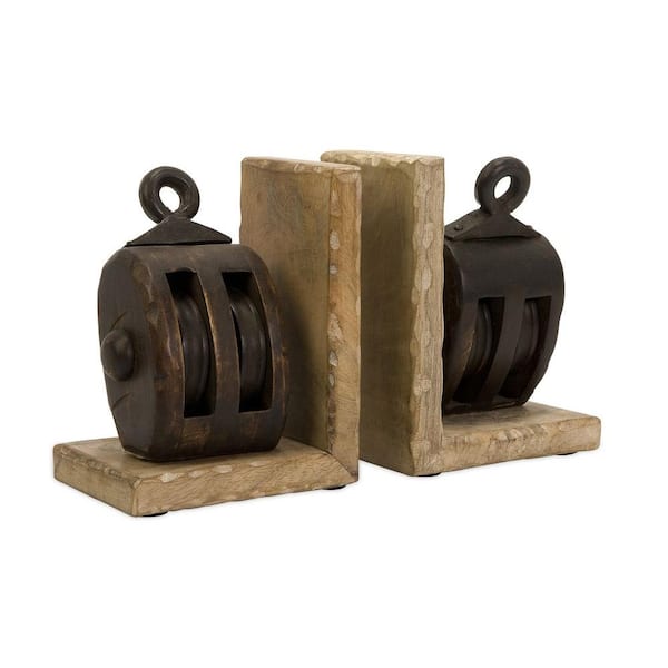 Home Decorators Collection Pulley Brown Bookends (Set of 2)