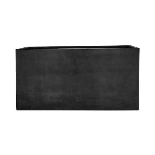 Aria 39 in. Lava-Grey Concrete Indoor/Outdoor Rectangular Planter