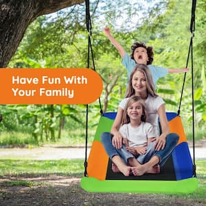 60 in. 700 lbs. Giant Platform Tree Swing Outdoor with 2 Hanging Straps