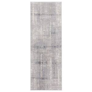 Solace Light Gray/Cream 3 ft. x 8 ft. Abstract Runner Rug